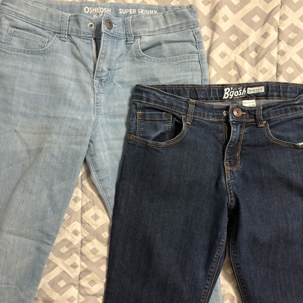 OshKosh B'gosh Light and Dark Blue Skinny/Flare Jeans (2 pairs bundle)